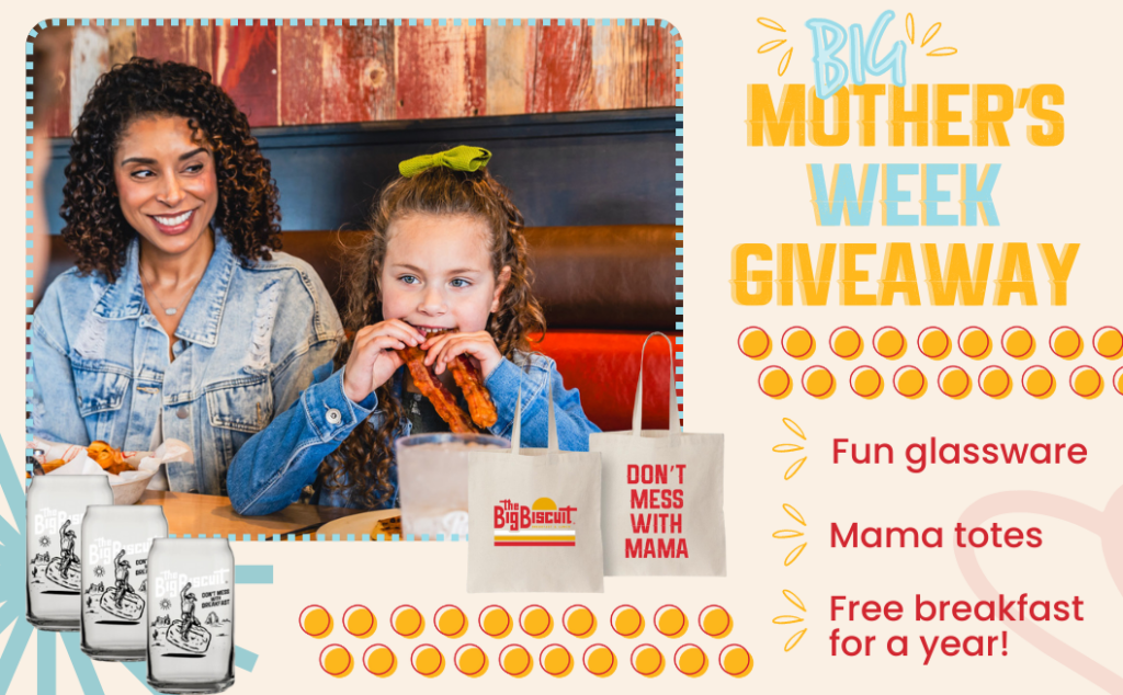 Mom and daughter enjoying breakfast together and announcement for a BIG mothers Day giveaway!